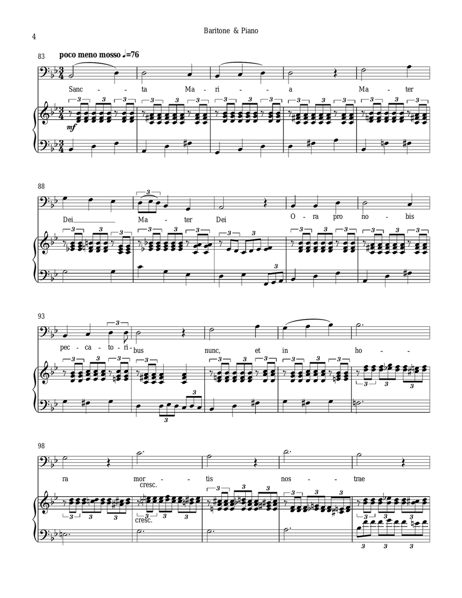 Ave Maria for Baritone Vocal & Piano Baritone Horn TC scores gallery preview page 4
