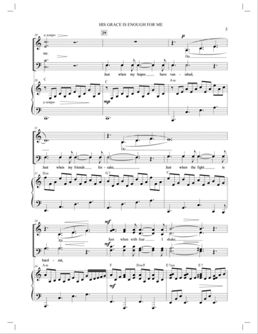 His Grace Is Enough For Me 4-Part scores gallery preview page 5