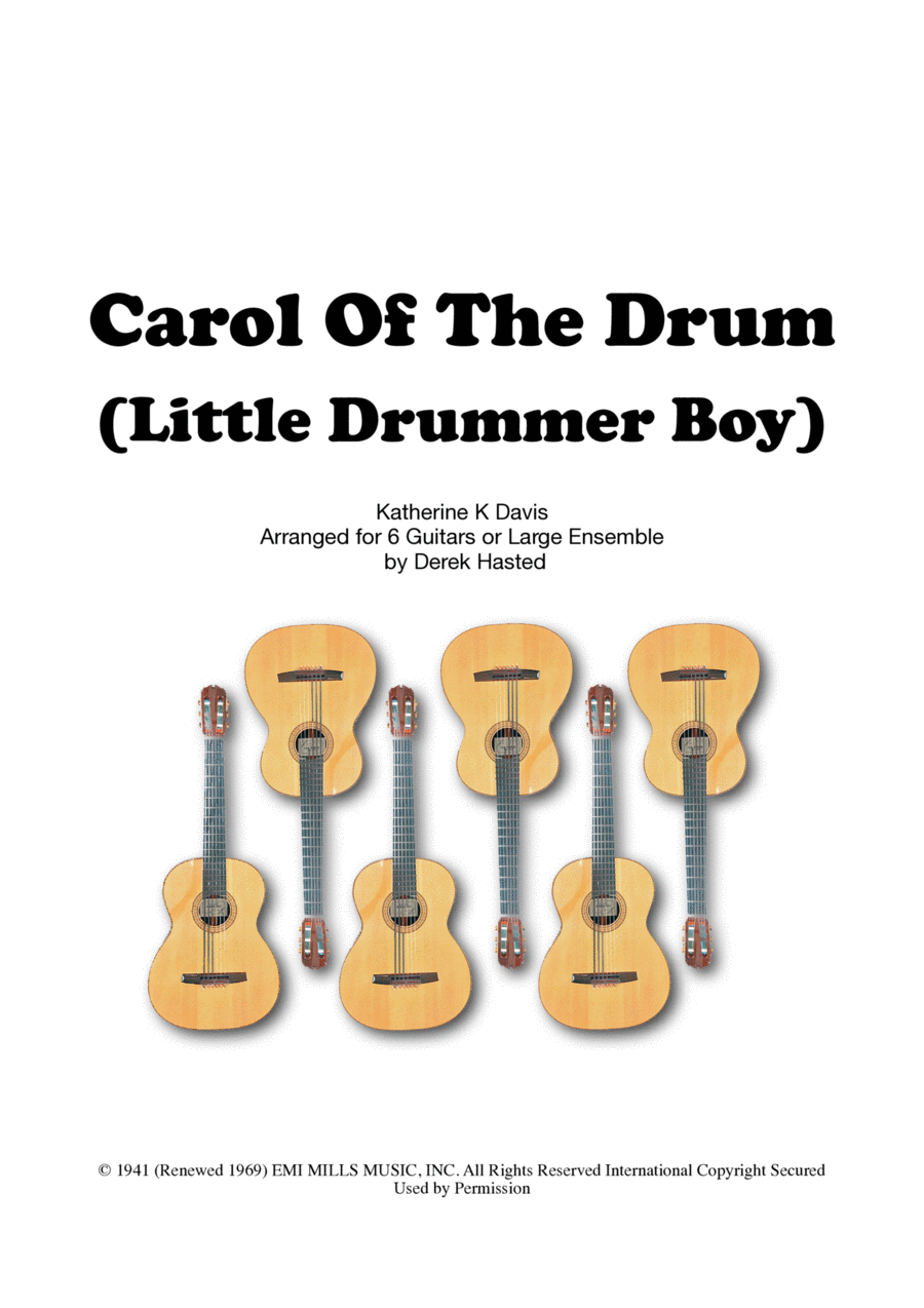 Carol Of The Drum Guitar Ensemble scores gallery preview page 1