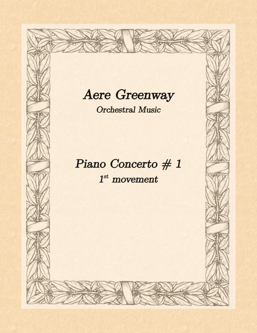 Piano Concerto # 1 - 1st movement Full Orchestra scores gallery preview page 1
