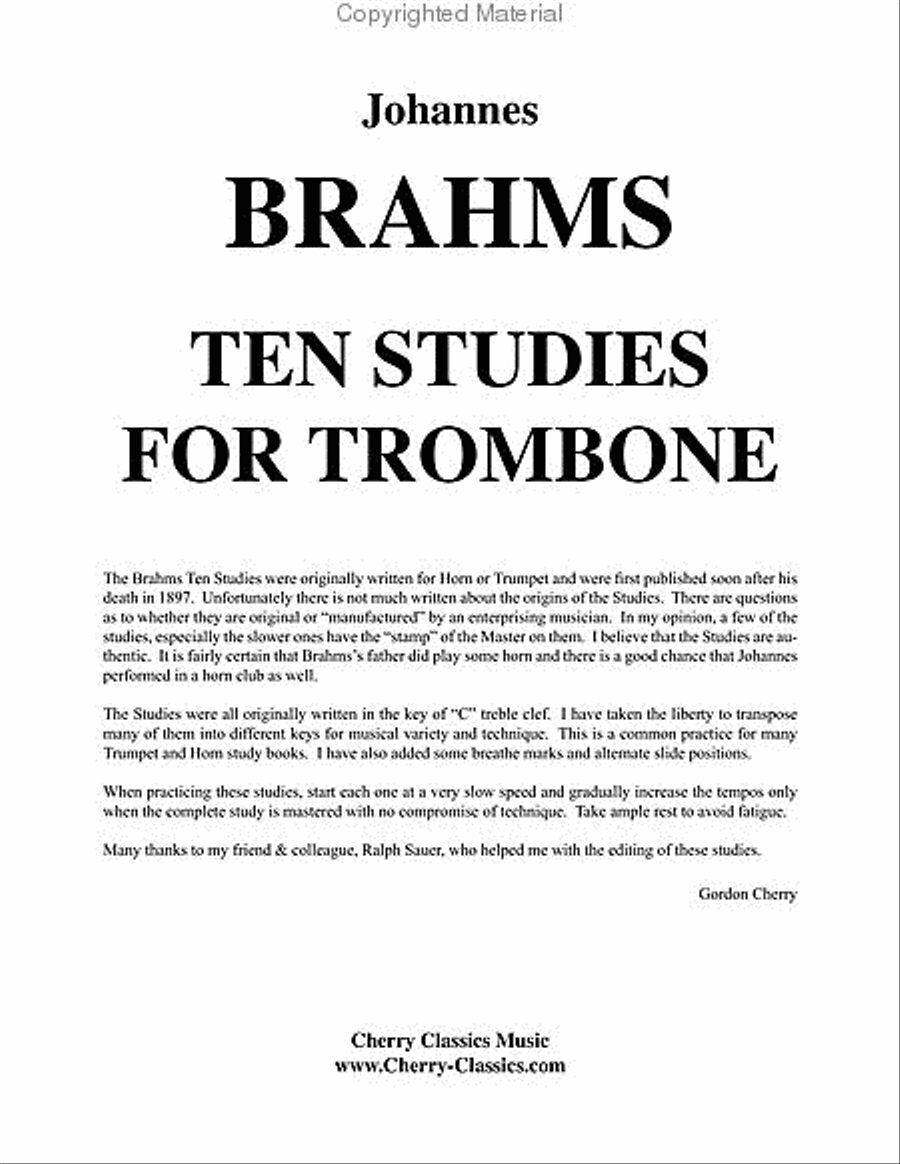 Ten Studies for Trombone