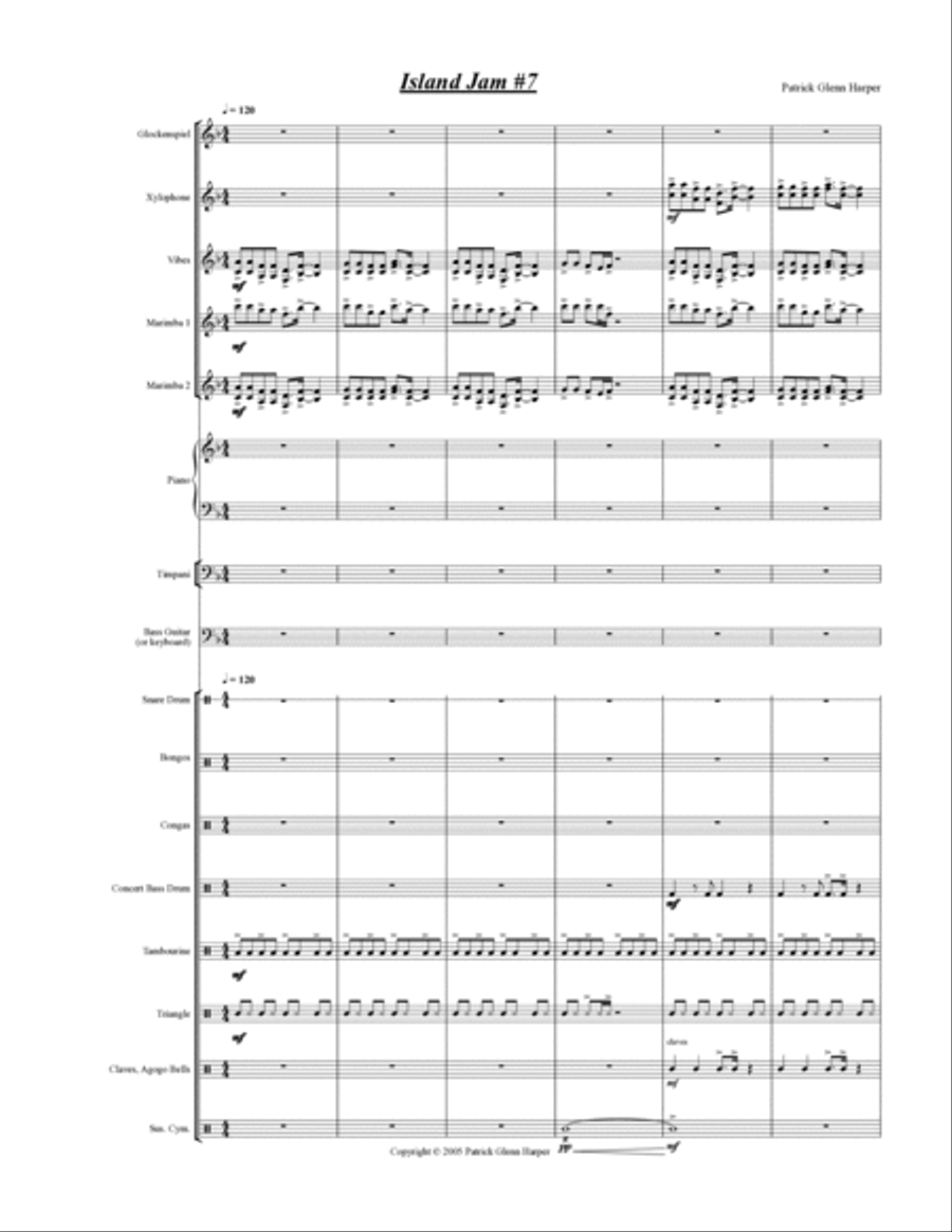 Island Jam #7 - For Percussion Ensemble Percussion Ensemble scores gallery preview page 2