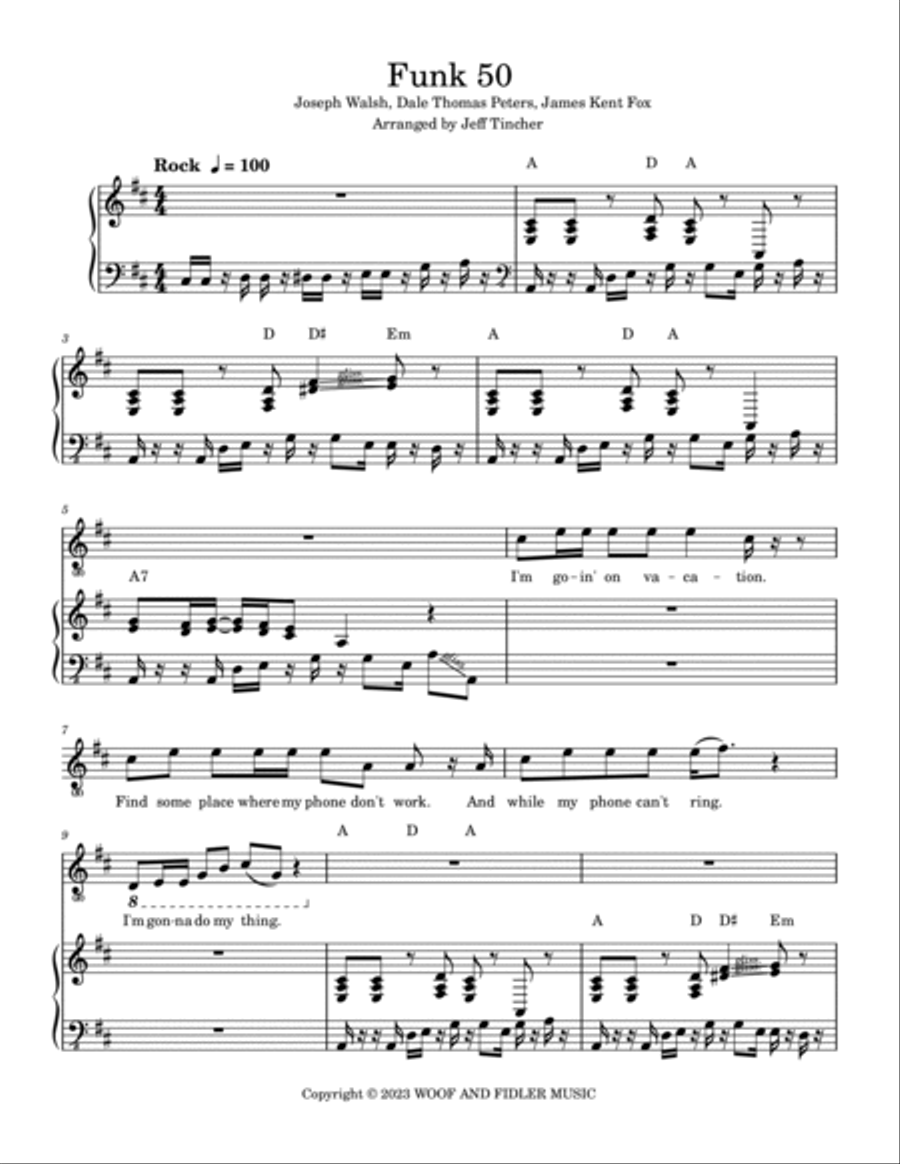 Funk 50 Funk 50 Piano, Vocal, Guitar scores gallery preview page 2