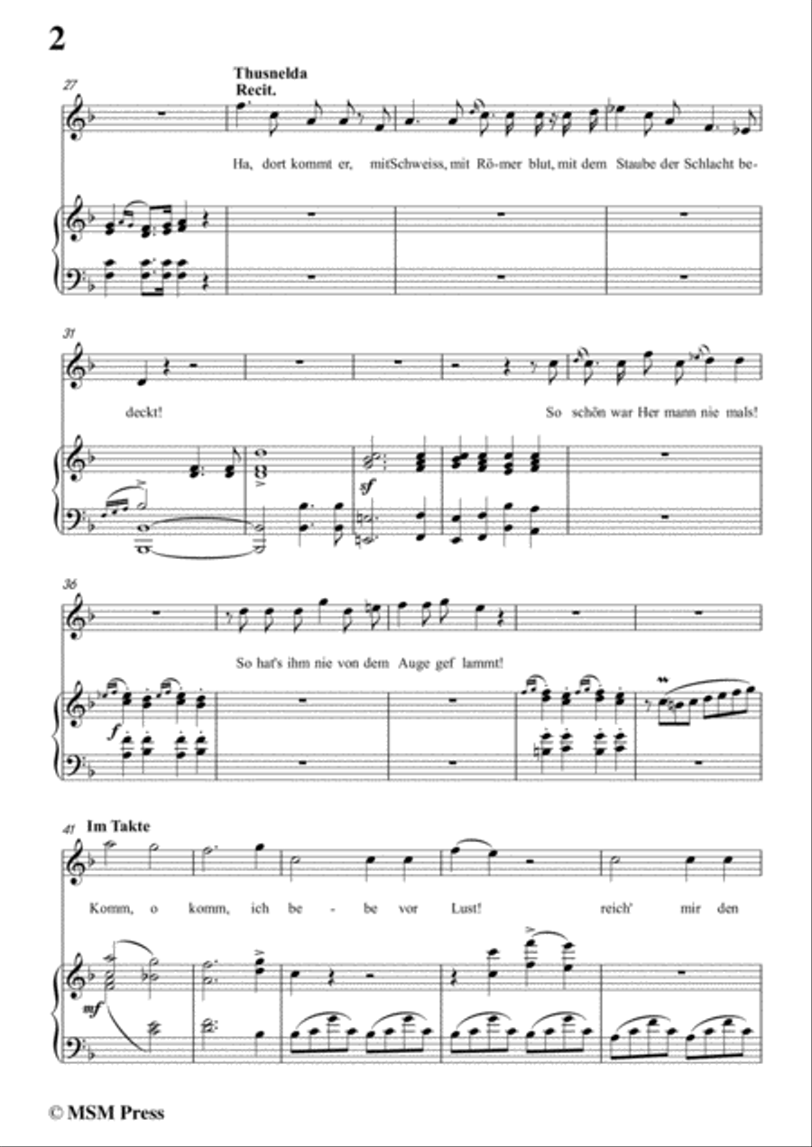 Schubert-Hermann und Thusnelda,in F Major,for Voice&Piano Voice scores gallery preview page 4