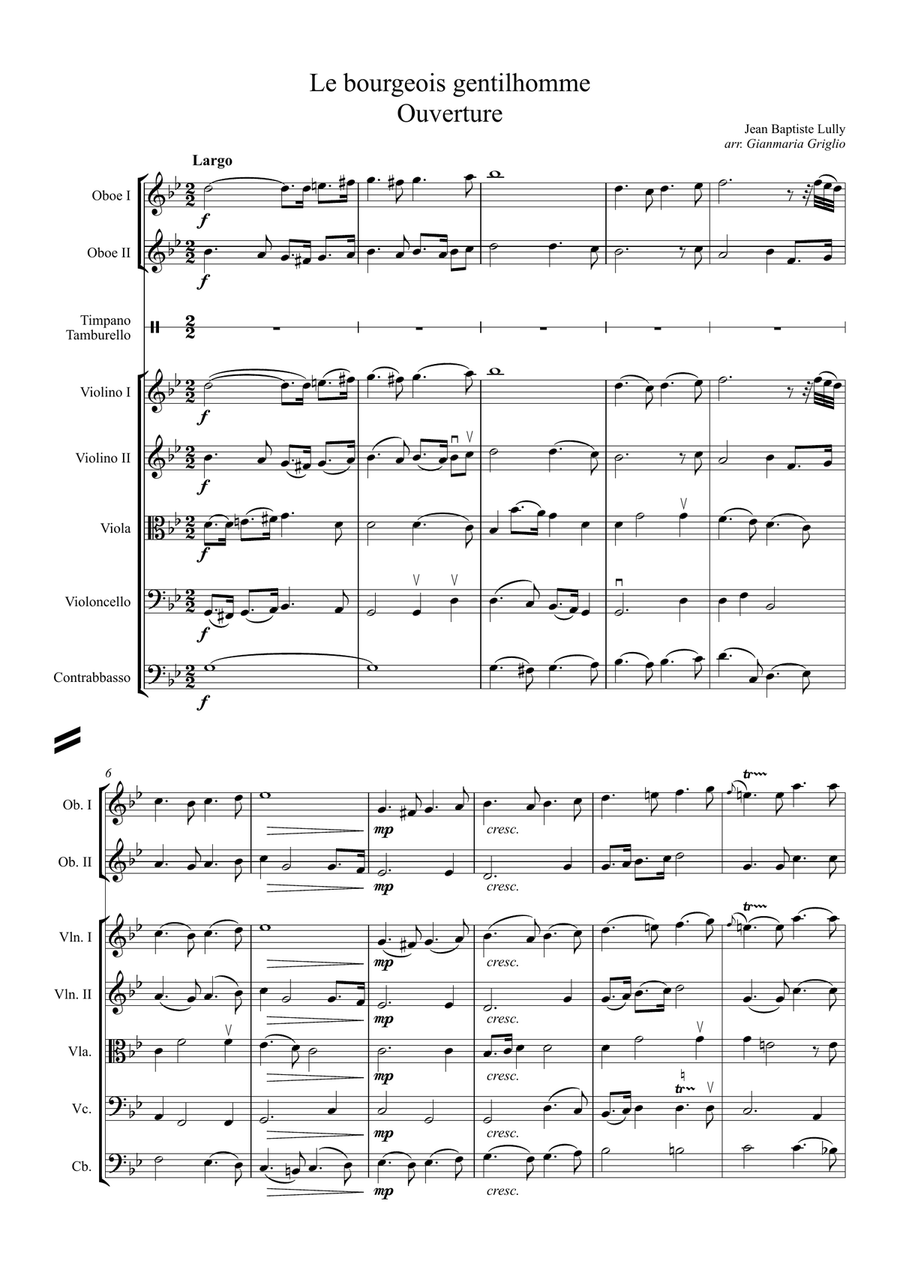 Lully - Le Bourgeois gentilhomme Suite String Orchestra scores gallery preview page 2