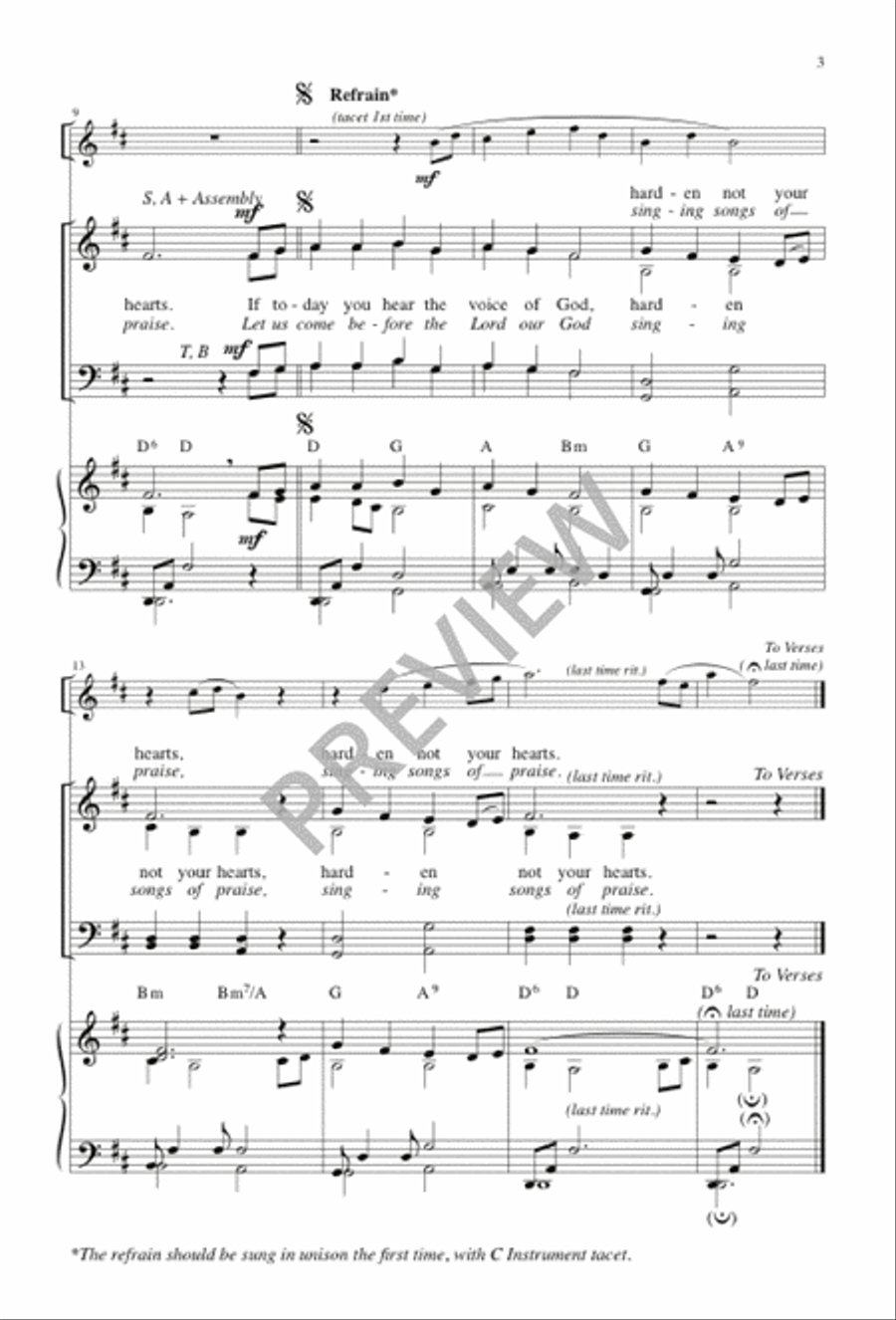 If Today You Hear the Voice of God 4-Part scores gallery preview page 4