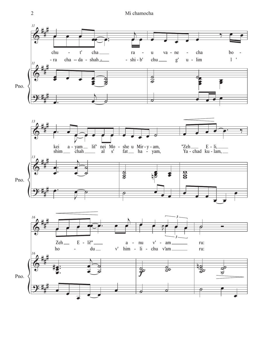 Mi chamocha, low key Mi chamocha, low key Voice scores gallery preview page 2