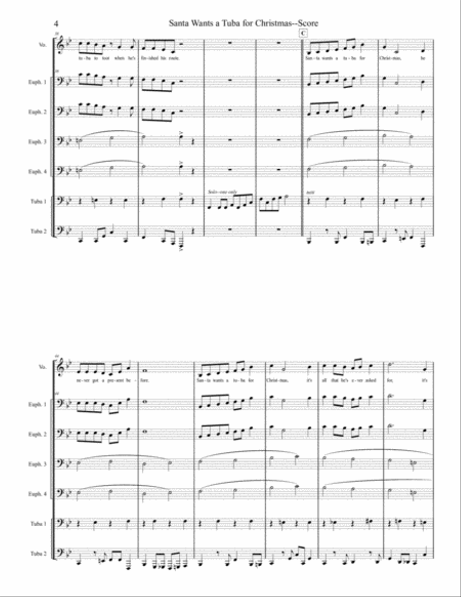 Santa Wants A Tuba For Christmas Tuba Euphonium Ensemble Small