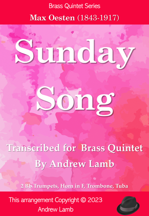 Book cover for Sunday Song (by Max Oesten, arr. for Brass Quintet)