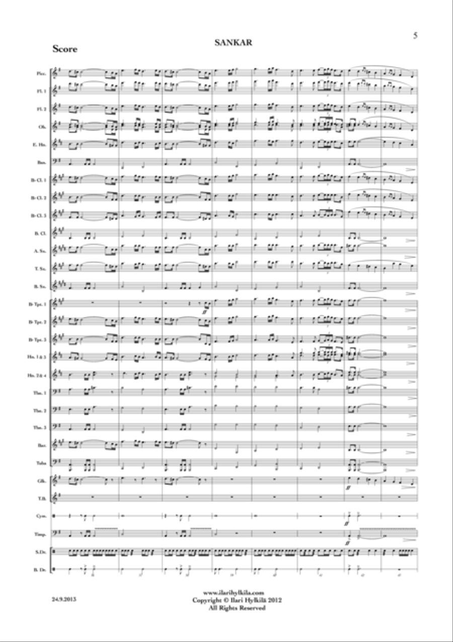 SANKAR for Marching Band or Concert Band Concert Band scores gallery preview page 5