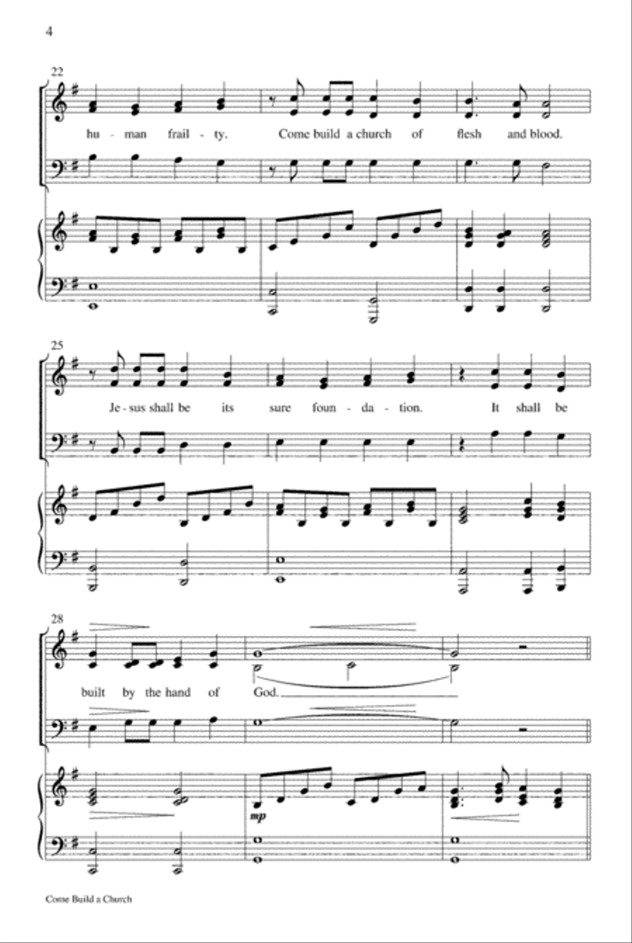 Come Build a Church Come Build a Church 4-Part scores gallery preview page 4