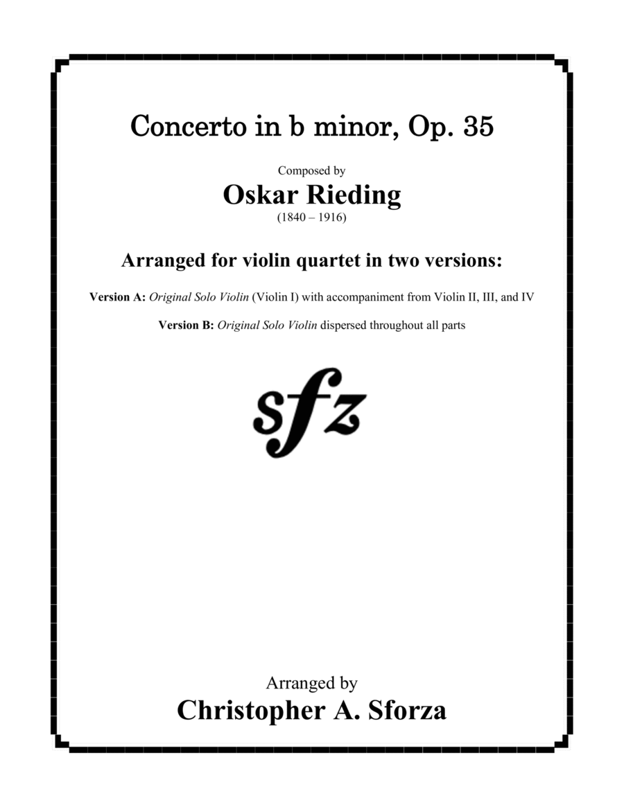 Concerto in b minor, Op. 35, for four violins Violin Solo scores gallery preview page 1