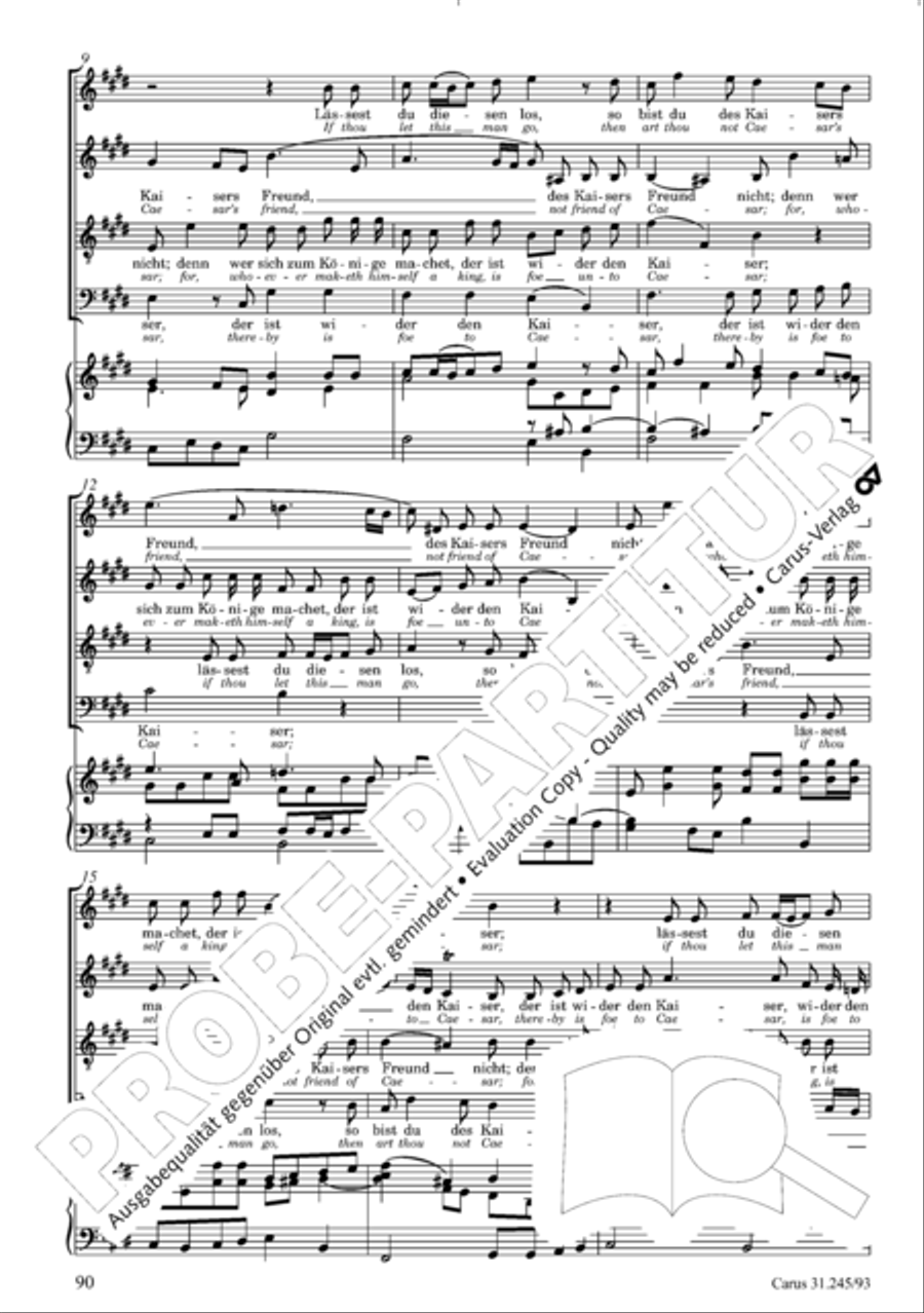 St. John Passion (Johannes-Passion) 4-Part scores gallery preview page 91