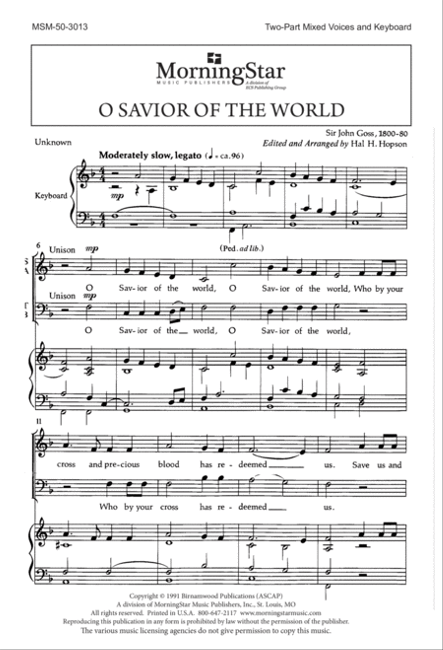 O Savior of the World O Savior of the World 2-Part scores gallery preview page 2