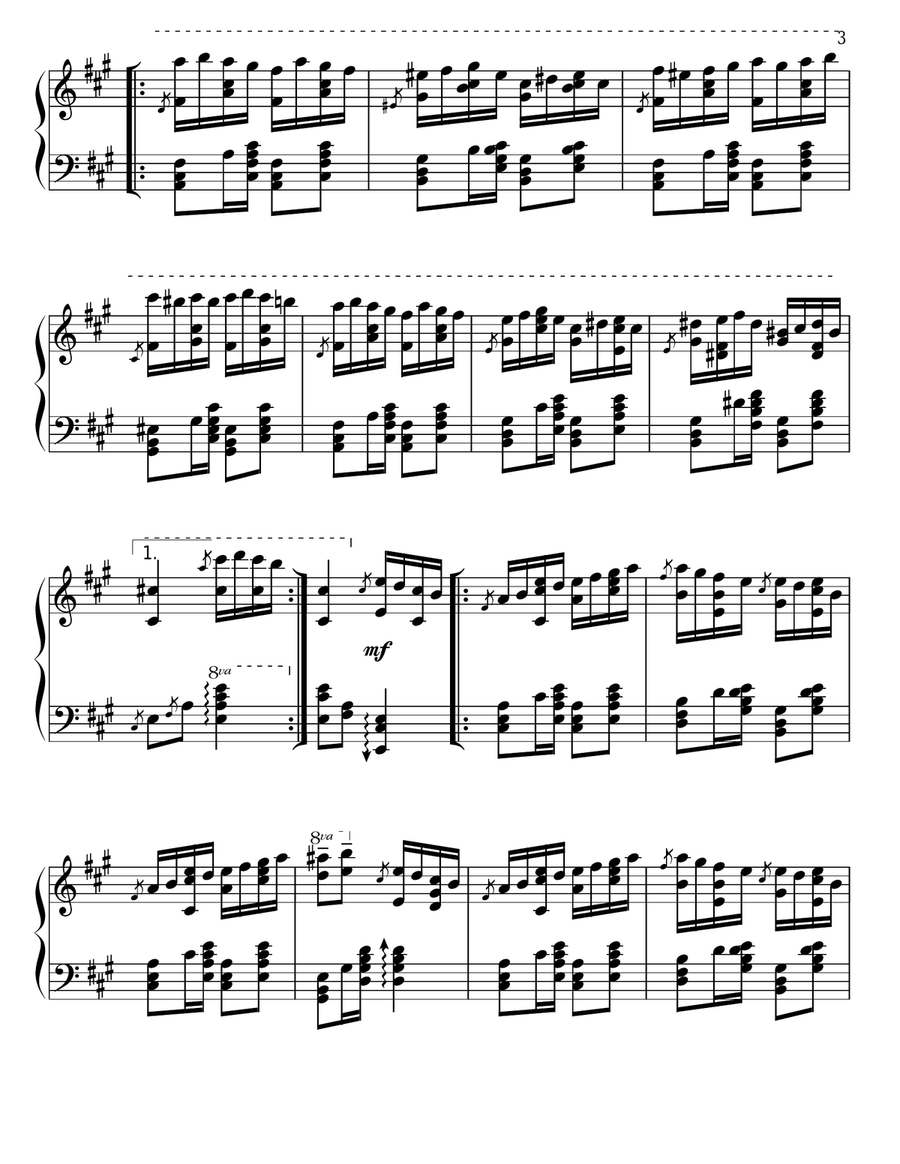 Turkish March (Rondo Alla Turca)-Ragtime Piano Arrangement Piano Duet scores gallery preview page 3