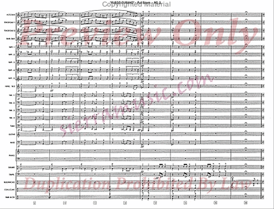 Fuego Cubano (Cuban Fire) Jazz Ensemble scores gallery preview page 3