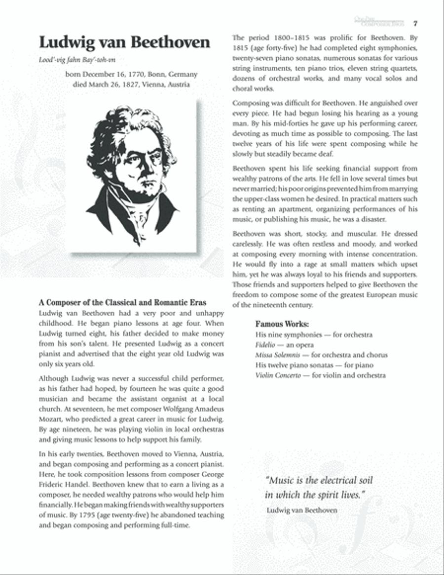 One-Page Composer Bios CD scores gallery preview page 8