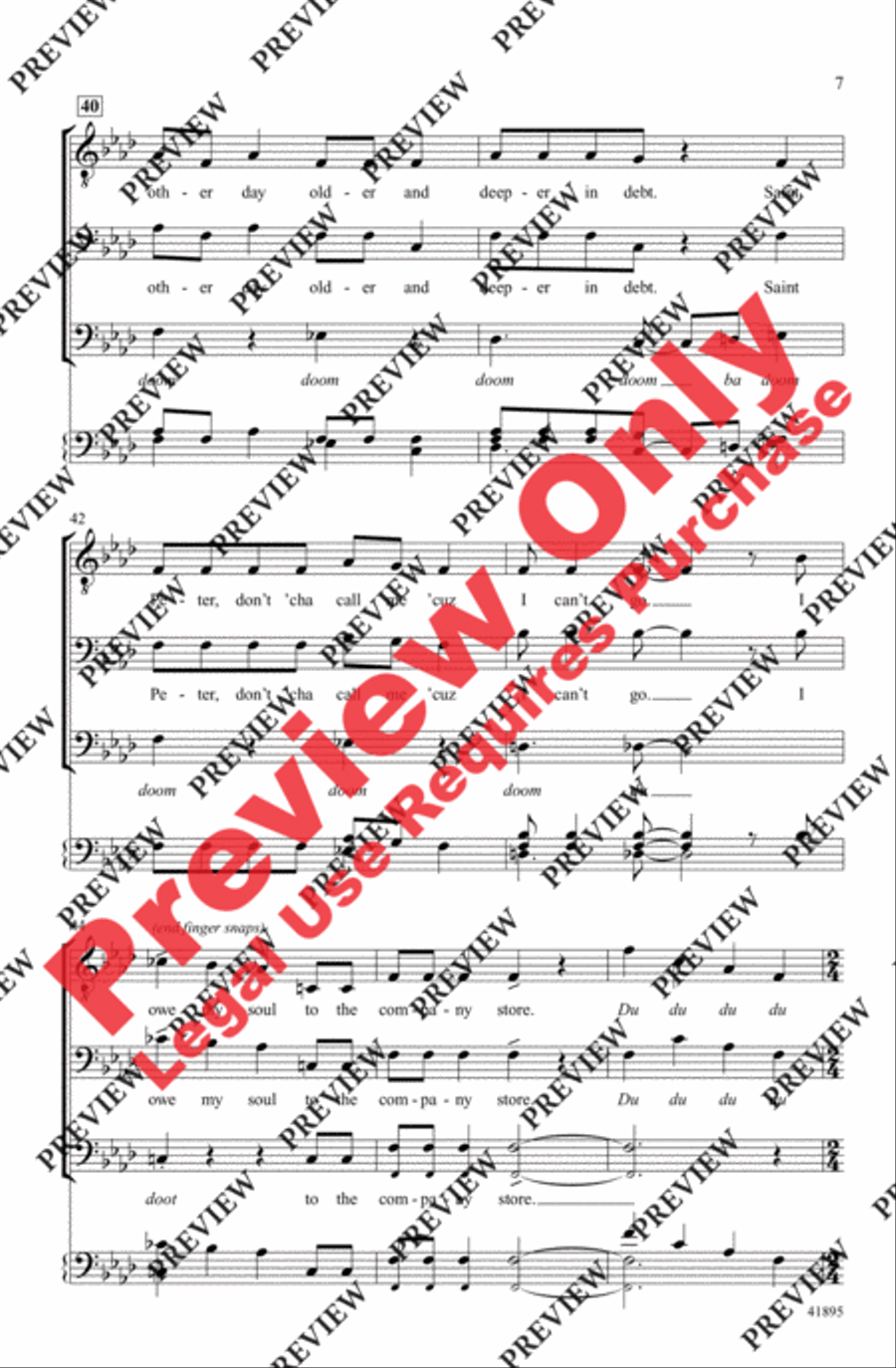 Sixteen Tons Sixteen Tons Men's Choir scores gallery preview page 7