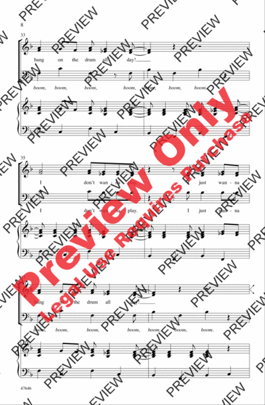 Bang the Drum All Day 3-Part scores gallery preview page 8