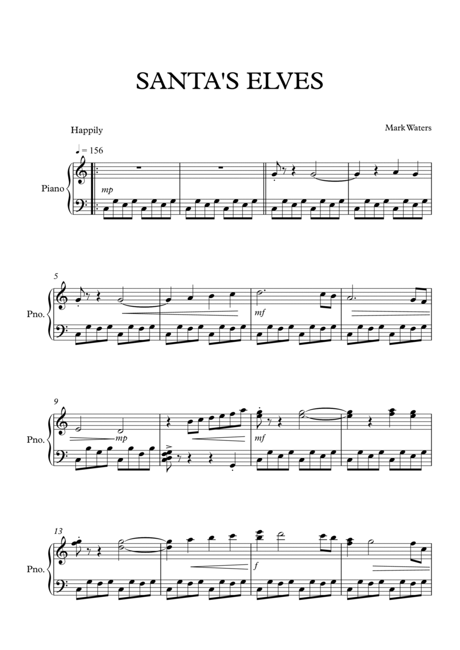 Santa's Elves Piano Solo scores gallery preview page 1