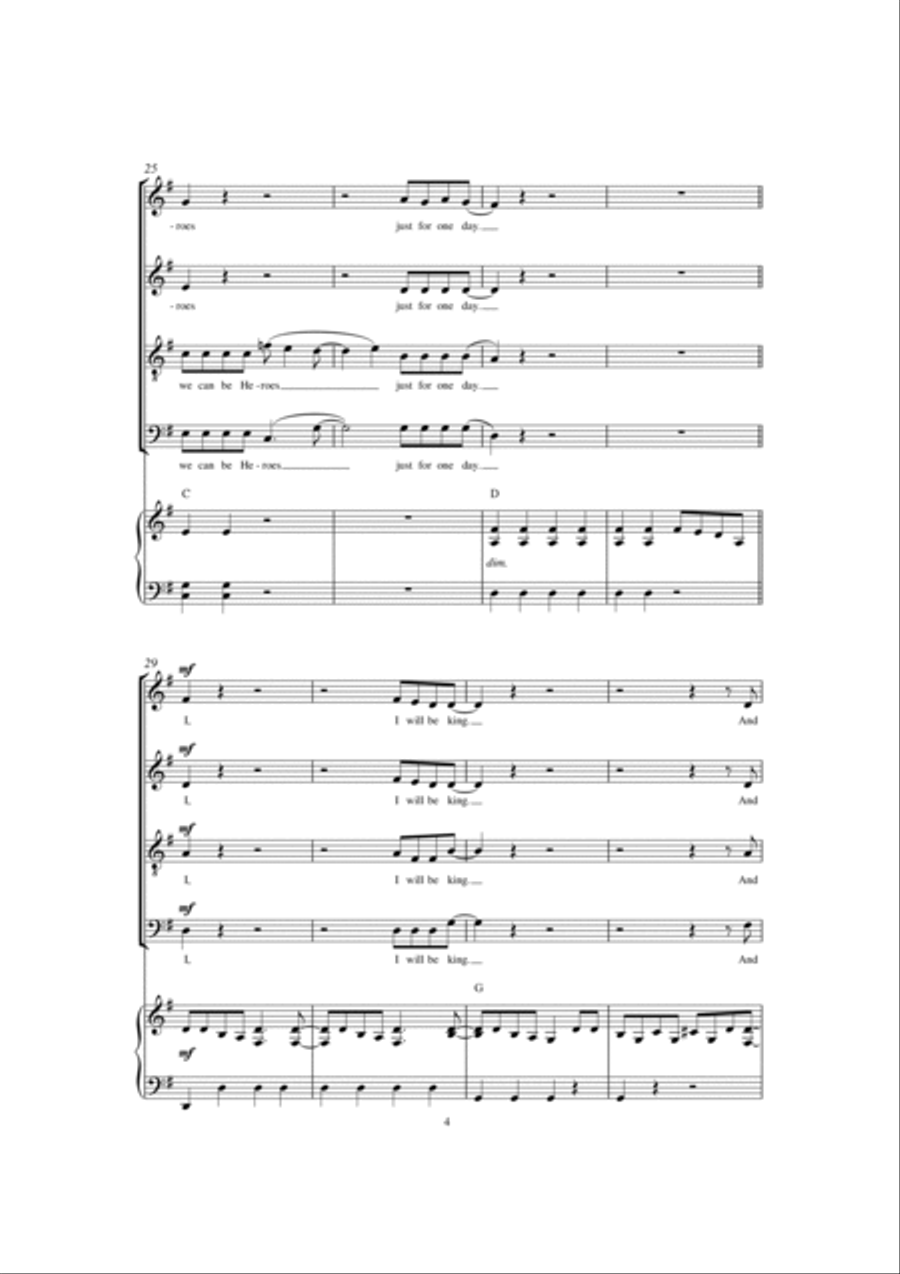 Heroes (arr. Barrie Carson Turner) 4-Part scores gallery preview page 4