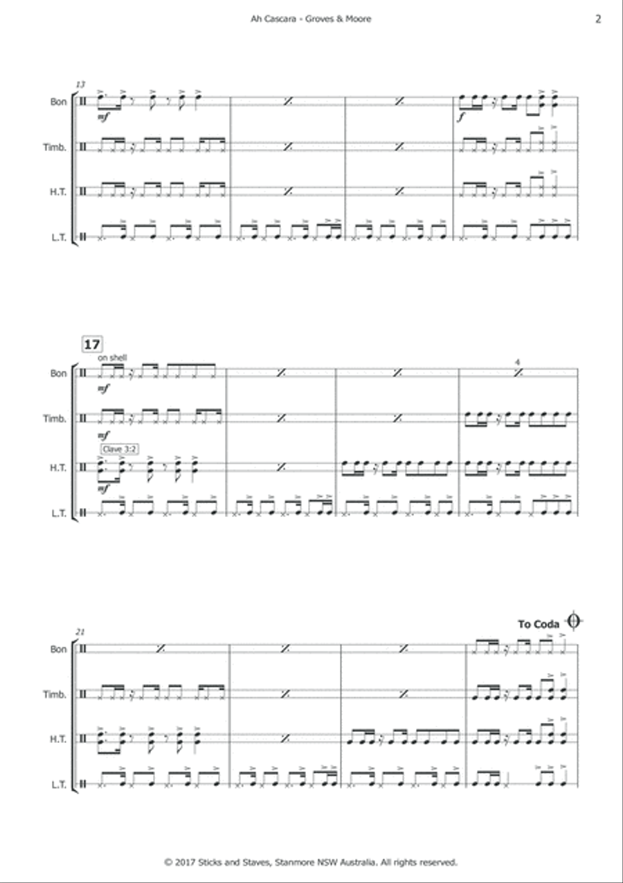 Ah Cascara Percussion Ensemble scores gallery preview page 5