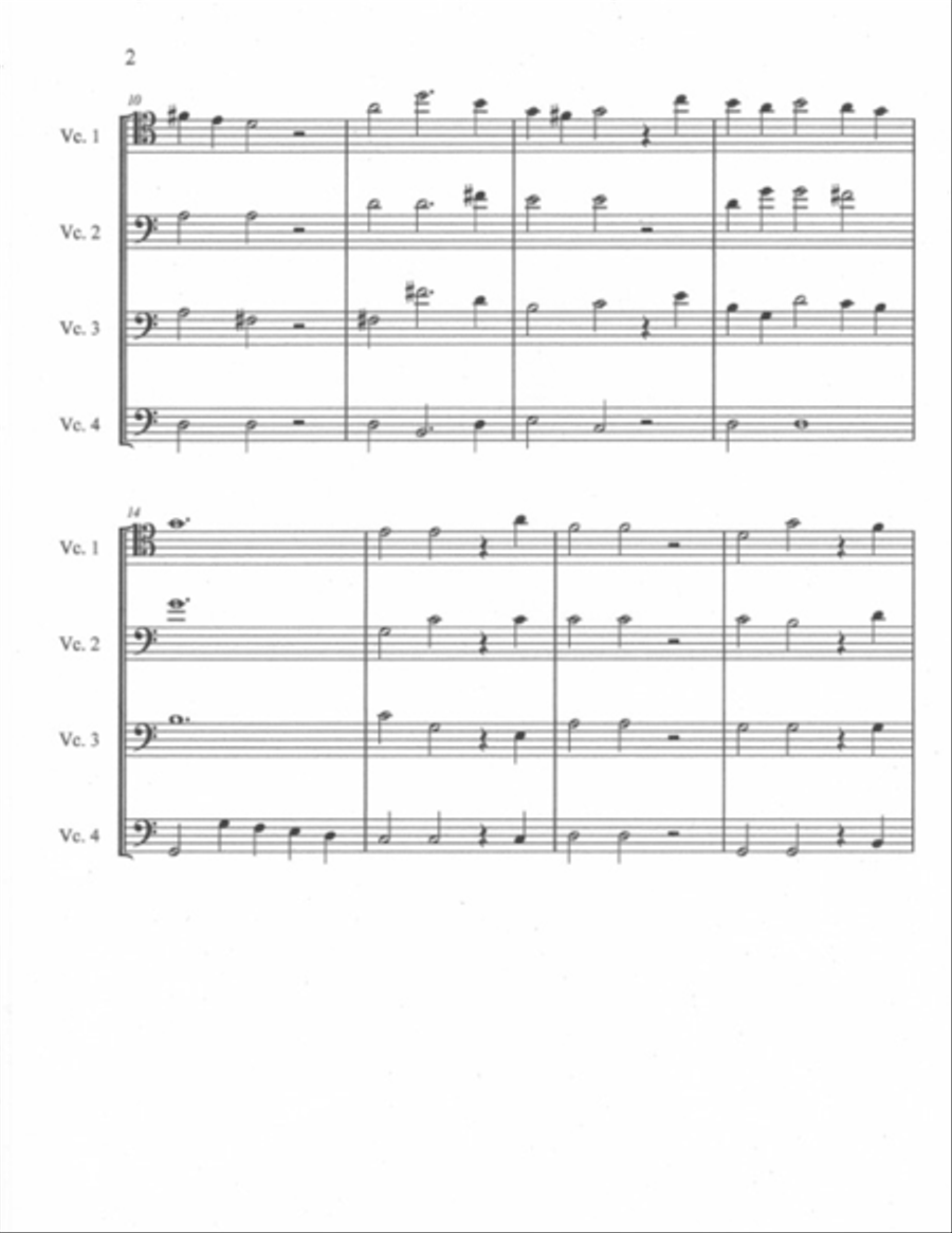 Lascia ch'io pianga for Cello Quartet Small Ensemble scores gallery preview page 4