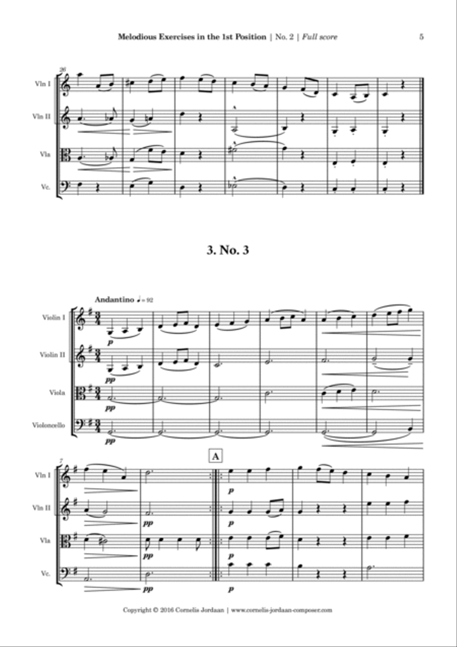 ELGAR : Melodious Exercises in the 1st Position, for string quartet String Quartet scores gallery preview page 5