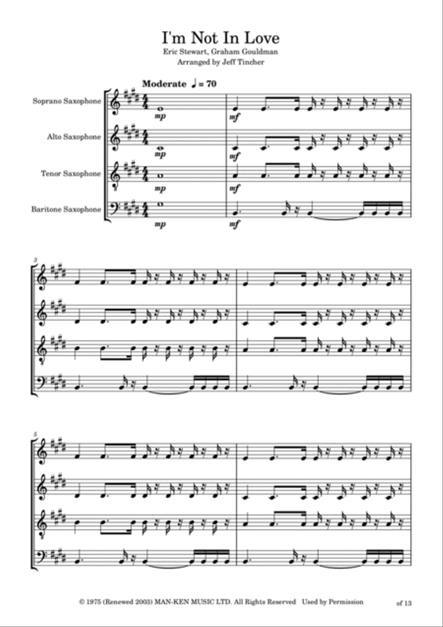 I'm Not In Love Woodwind Quartet scores gallery preview page 2
