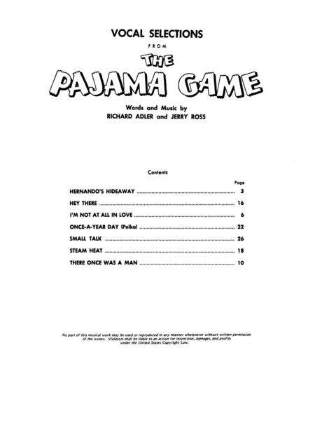 Pajama Game - Vocal Selections