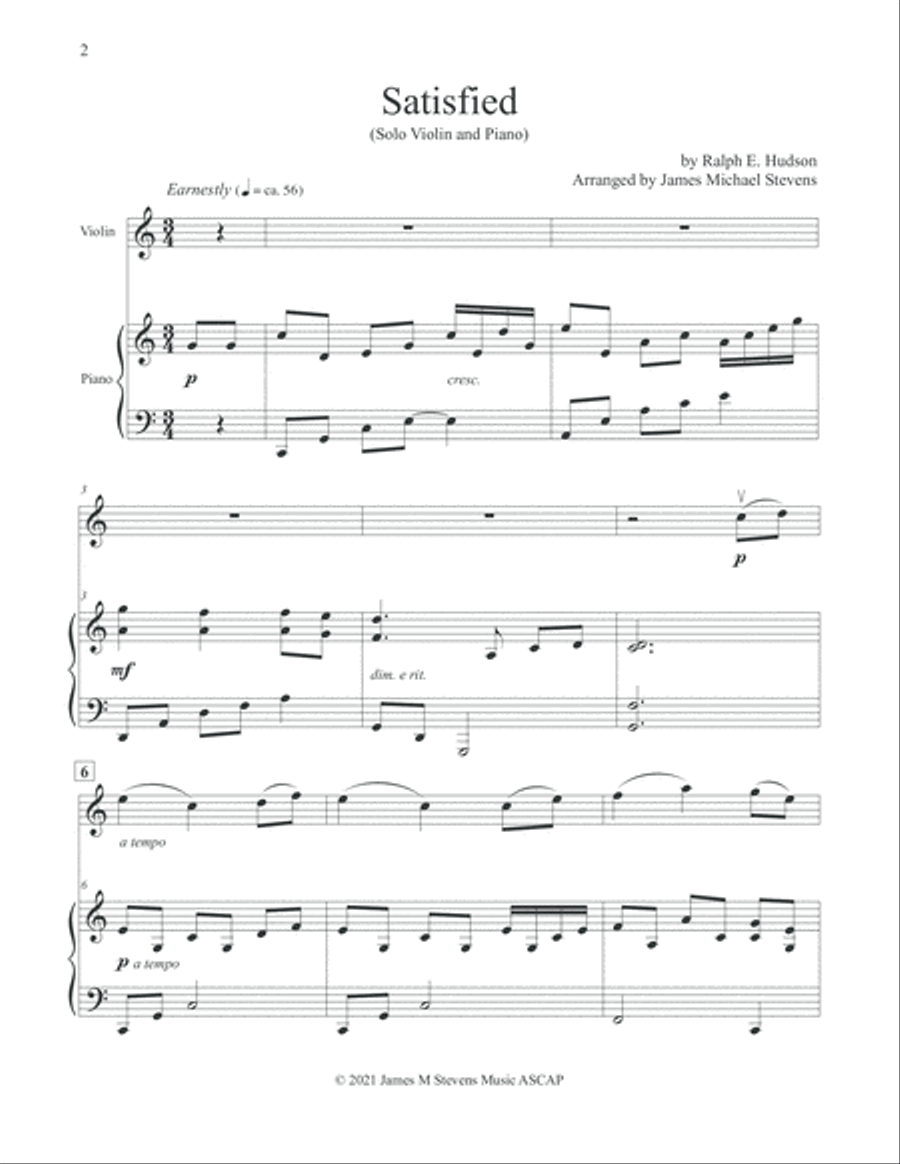 Satisfied - Violin & Piano Violin Solo scores gallery preview page 2