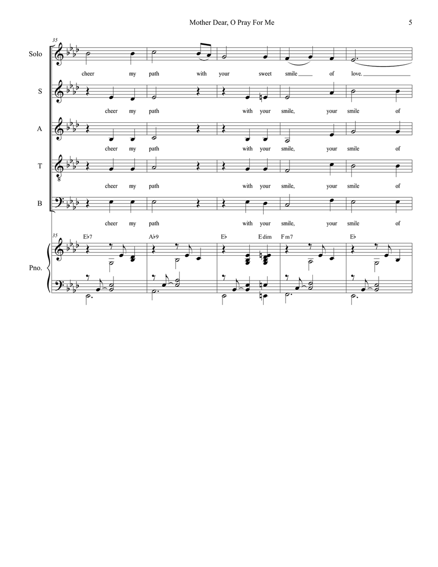 Mother Dear, O Pray For Me 3-Part scores gallery preview page 6