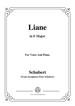 Book cover for Schubert-Liane,in E Major,for Voice&Piano
