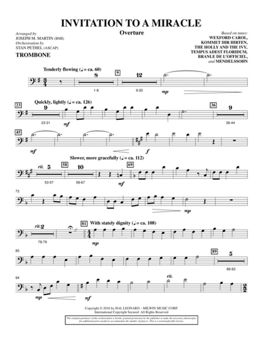 Invitation To A Miracle (a Cantata For Christmas) - Trombone