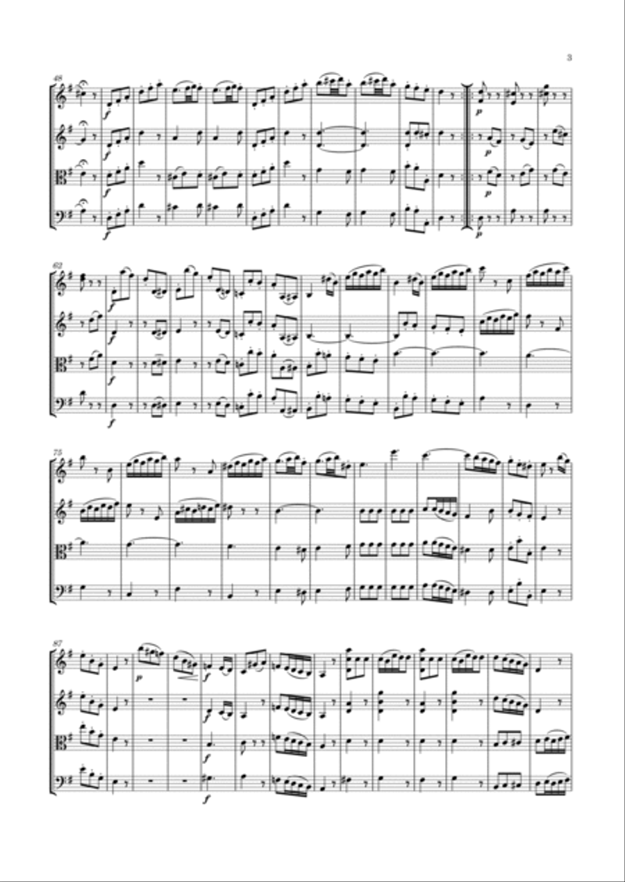 Haydn - String Quartet in G major, Hob.III:4 ; Op.1 No.4 String Quartet scores gallery preview page 3