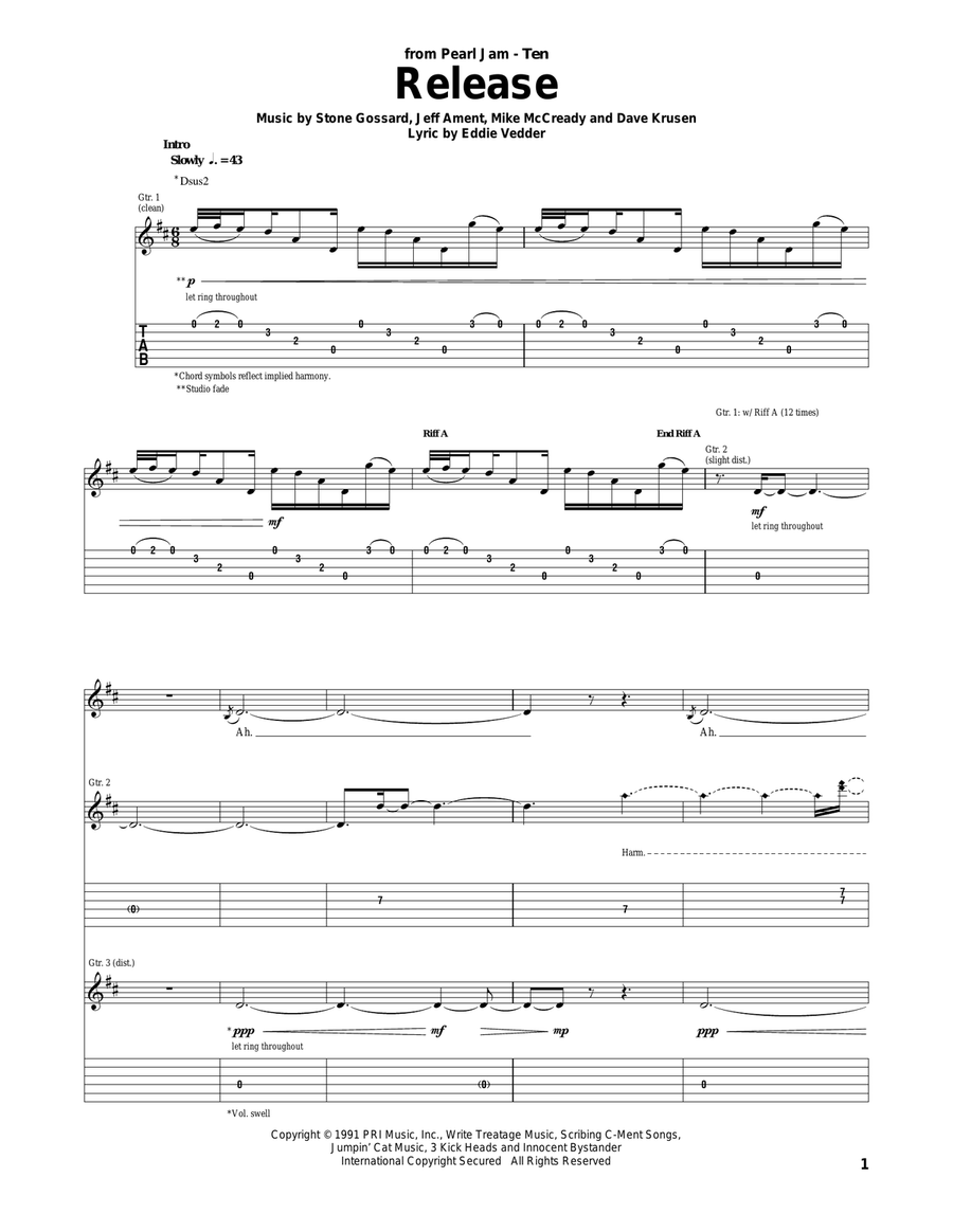 Release Acoustic Guitar scores gallery preview page 1
