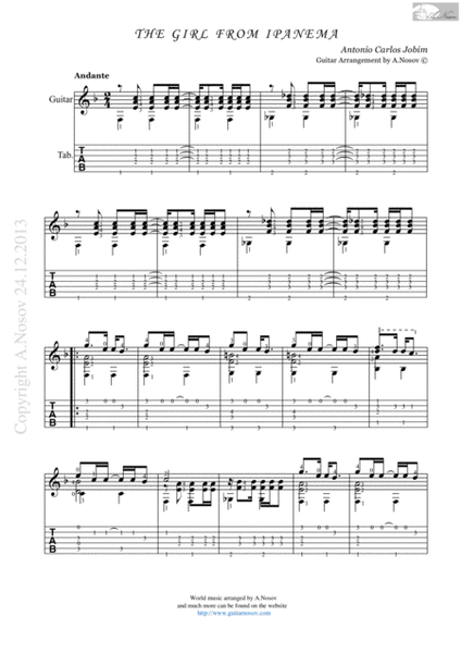 The Girl From Ipanema (Sheet music for guitar) image number null