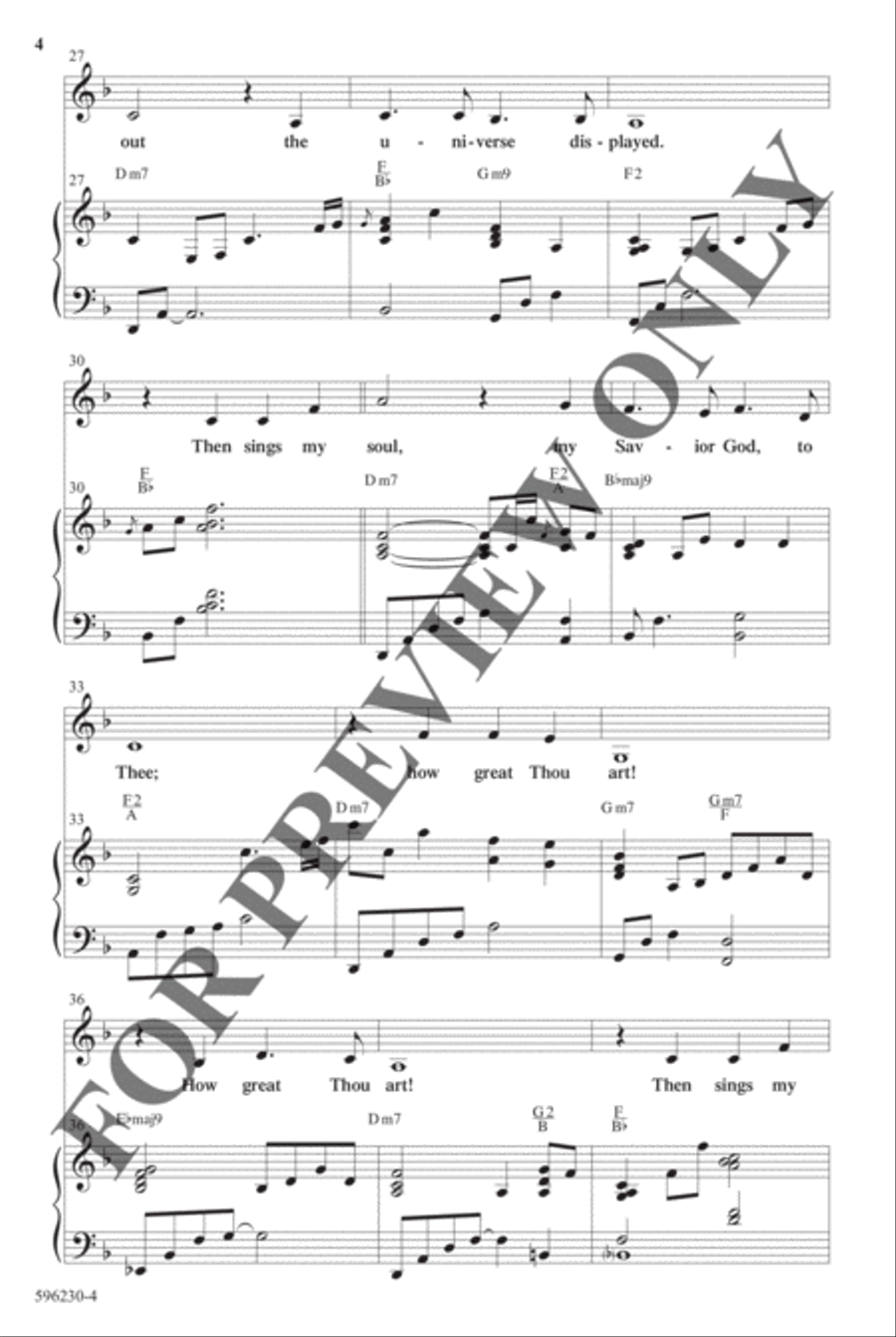 How Great Thou Art - Anthem 4-Part scores gallery preview page 4