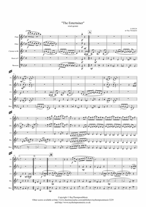 Book cover for Scott Joplin: "The Entertainer" (in cut time/alla breve) - wind quintet