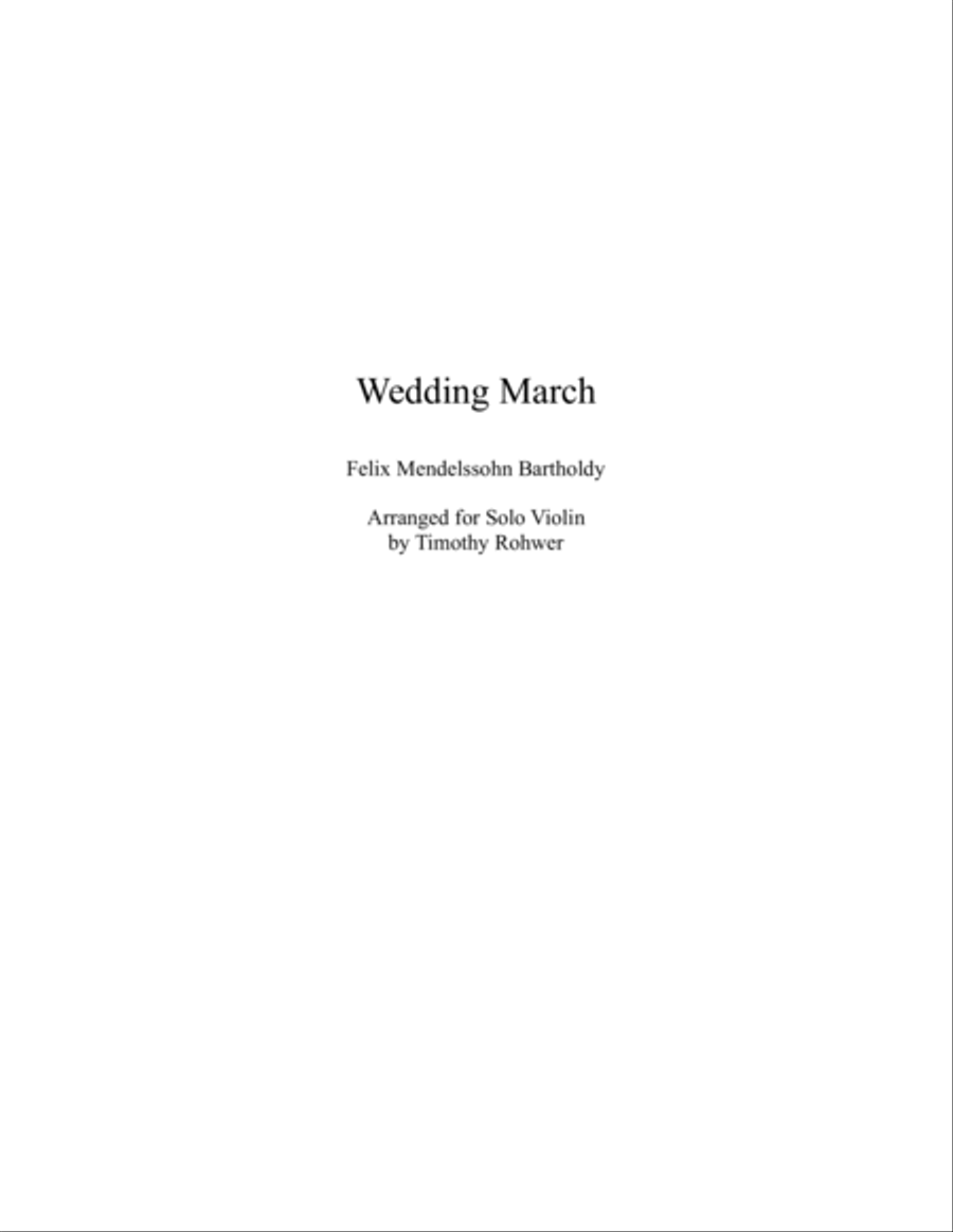 The Wedding March by Felix Mendelssohn Bartholdy Violin Solo scores gallery preview page 1