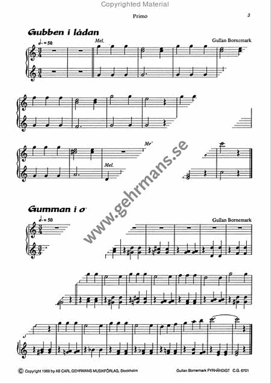 Bornemark fyrhandigt Bornemark fyrhandigt Piano Duet scores gallery preview page 4