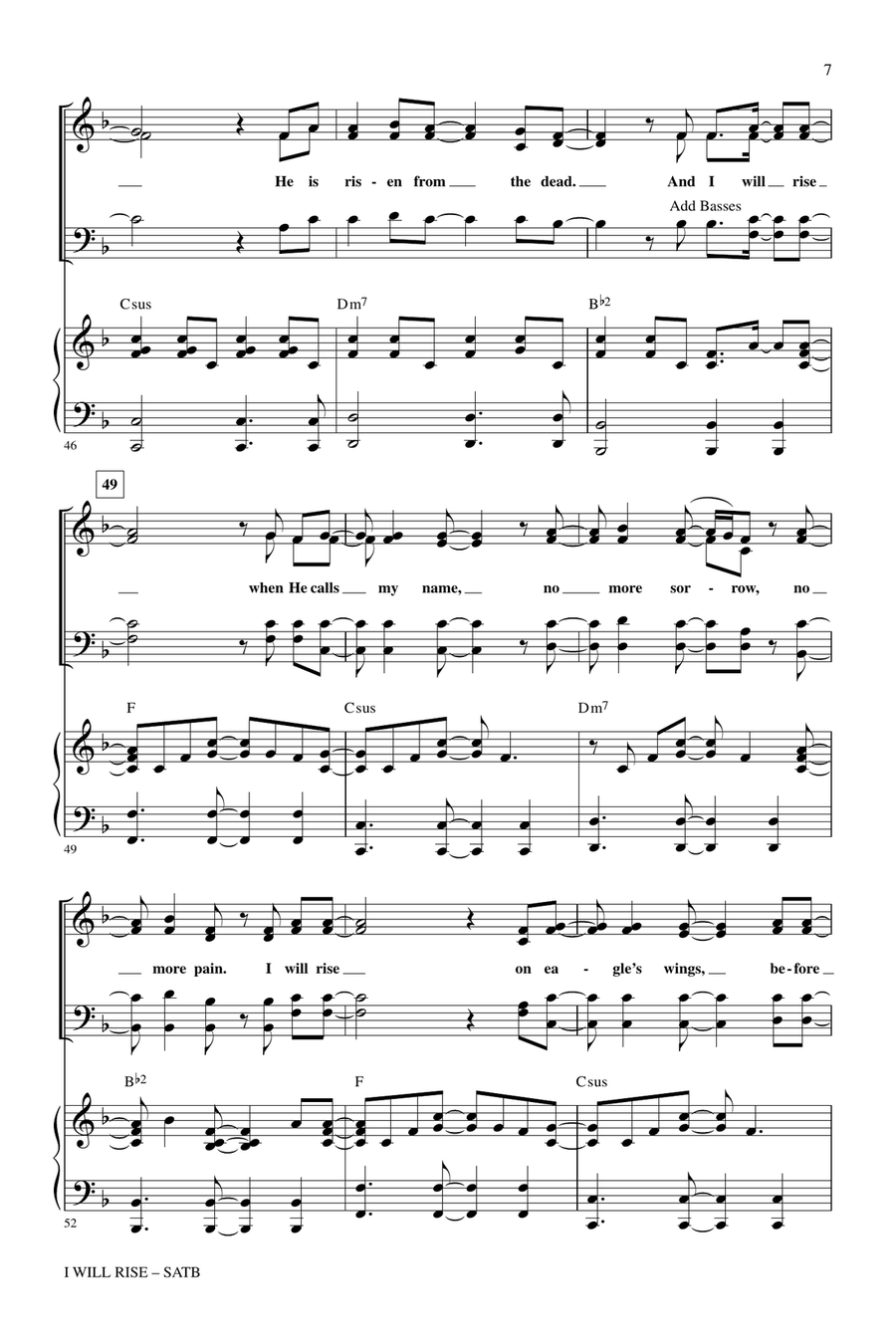 I Will Rise 4-Part scores gallery preview page 6