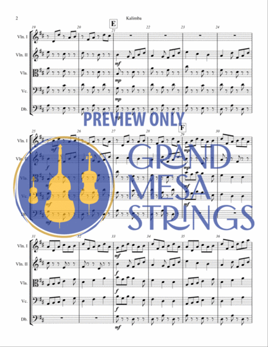 Kalimba - African Thumb Piano String Orchestra scores gallery preview page 3