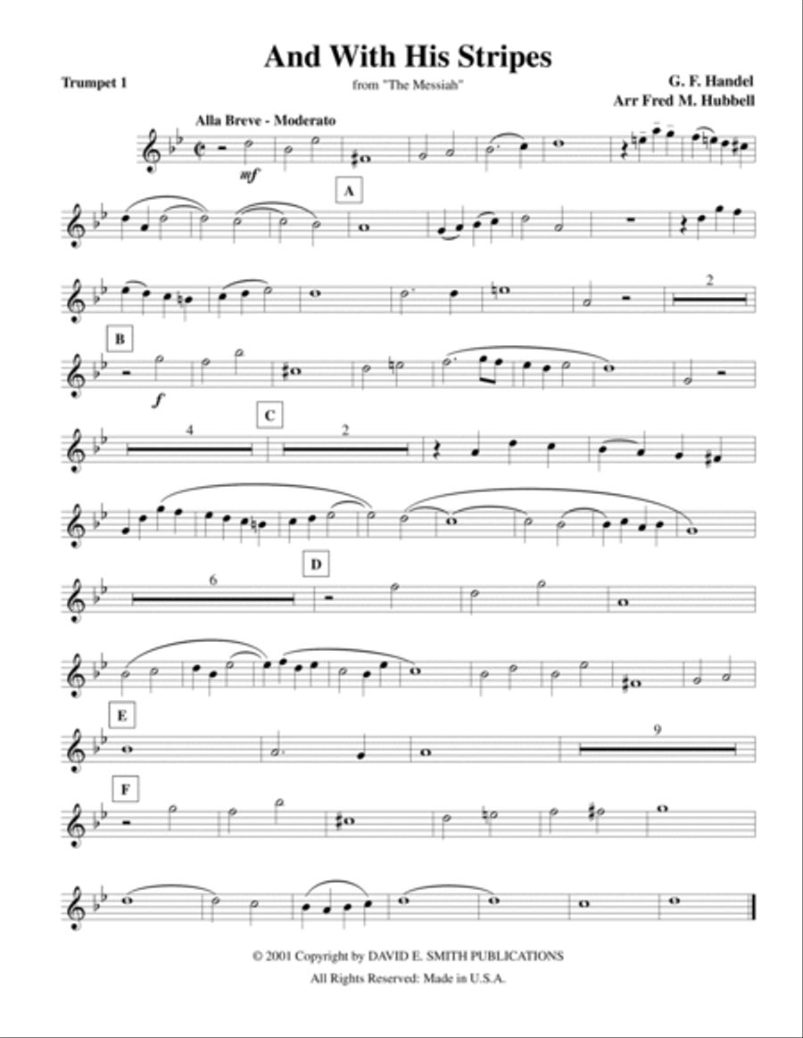 And With His Stripes Brass Quintet scores gallery preview page 5