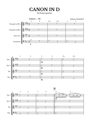 Canon in D for Brass Quartet with chords
