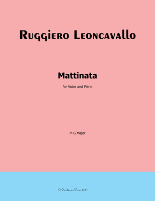 Mattinata,by Leoncavallo,in G Major