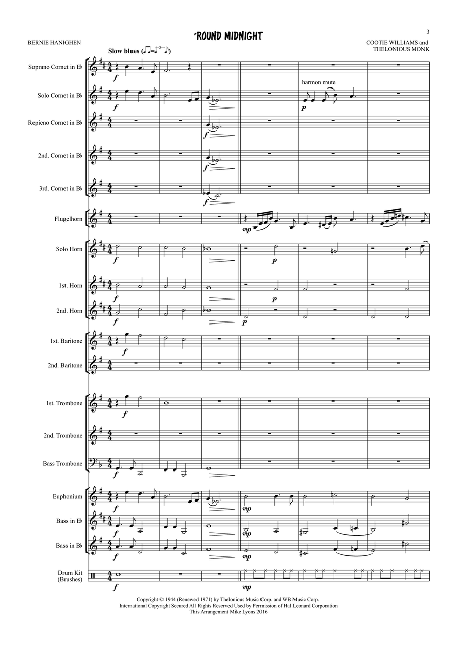 Round Midnight Brass Band scores gallery preview page 3