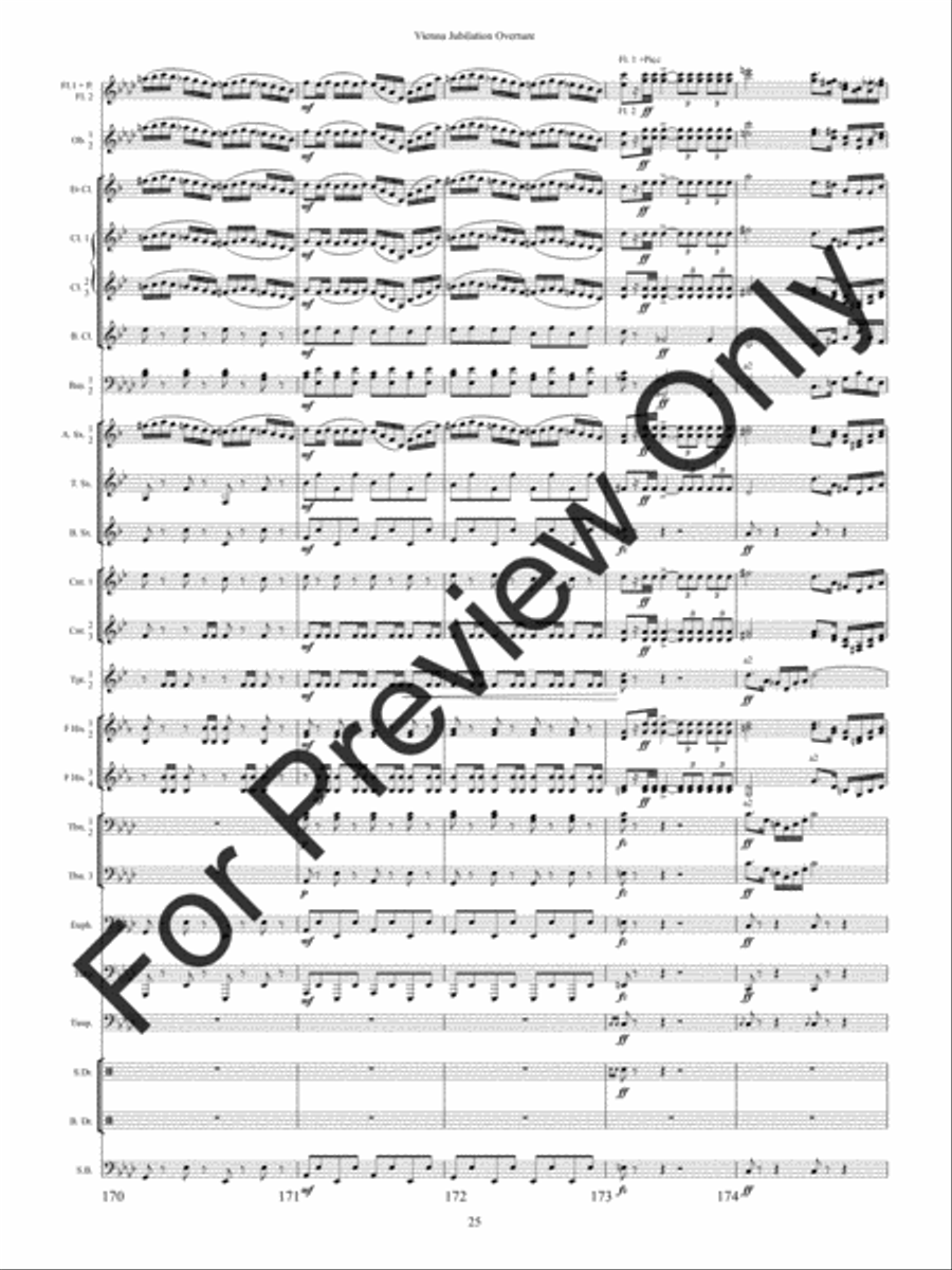 Vienna Jubilation Overture Concert Band scores gallery preview page 28