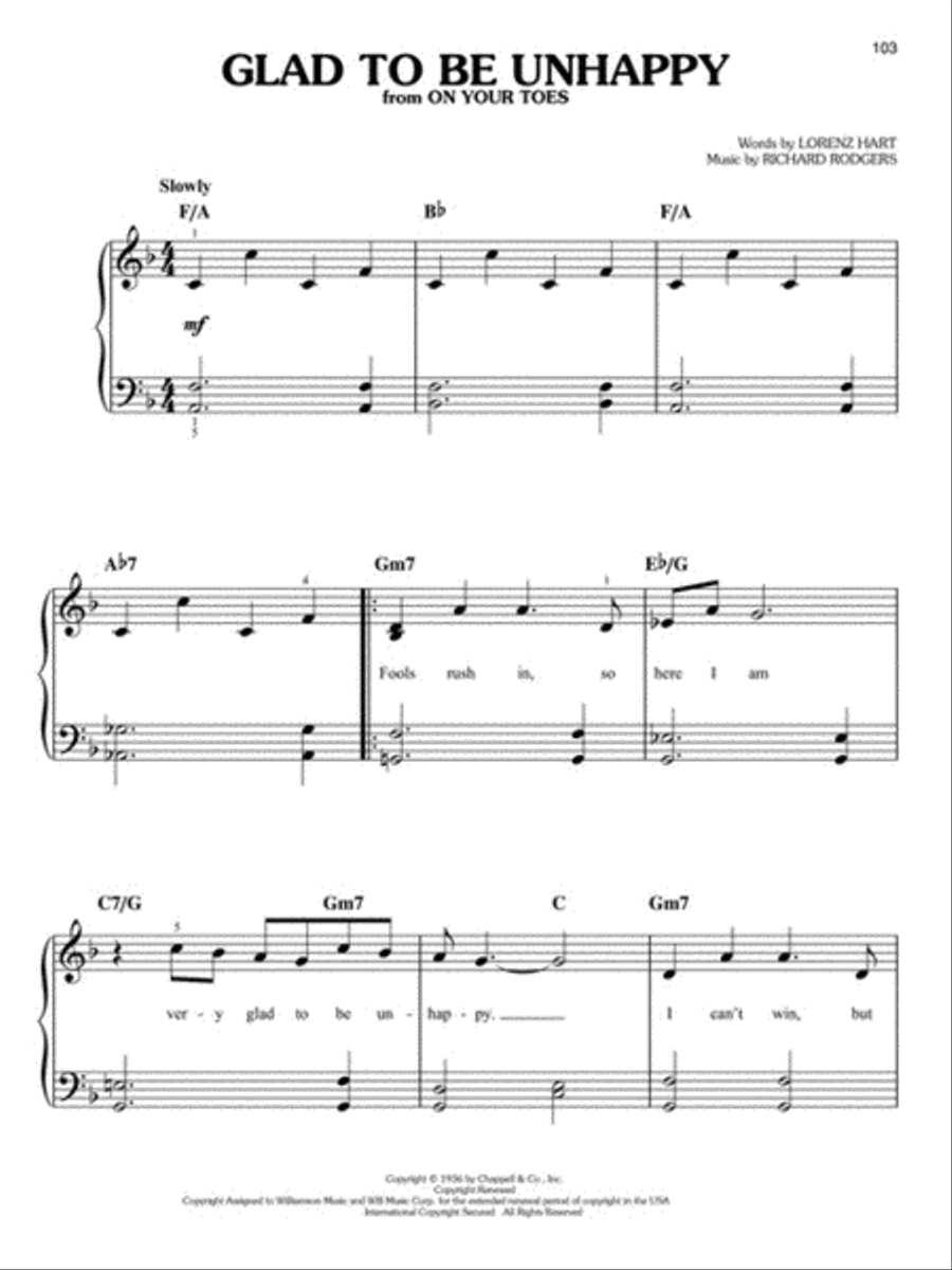 Songs of the 1930s Easy Piano scores gallery preview page 6