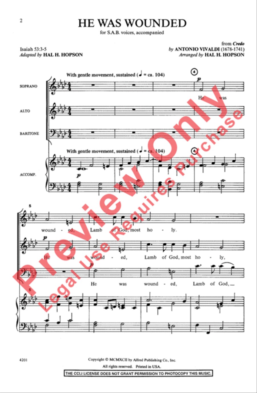 He Was Wounded 3-Part scores gallery preview page 2